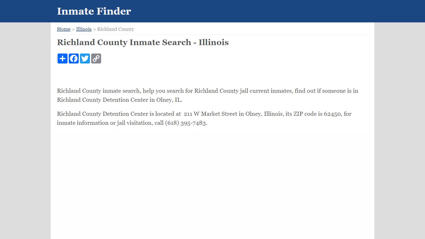 Richland County Inmate Search - Illinois